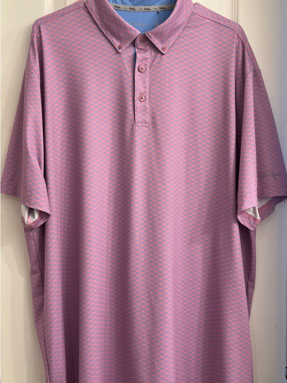 Walter Hagen Mens Polo Shirt - Pink Patterned